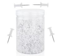 600pcs Transparent Push Pins with Box, Clear Head Drawing Poster Tacks Needle, Clear Poster Pins for Wall Hangings, Cork Board, Maps Posters Photos, Pinboard, Notice Board, Xmas Party Decorations