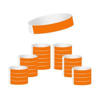 600Pieces Plastic Paper Wristbands for Events, Waterproof Identification Neon Wrist Bands Disposable Paper Bracelets for Music Festival Club Concert Lightweight (Orange)
