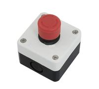 600V 10A N/C Red Emergency Stop Sign Ignition Locking Push Button Switch Station EFDSVUHE