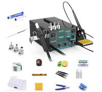 600W 2-in-1 Hot Air Gun and Soldering Iron, Adjustable Temperature LED Digital Display, for SMD Soldering Desoldering Electronics