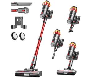 600W 50kPa 65Mins Cordless Vacuum Cleaner, 1.6L Self-Standing Anti-Tangle Vacuum cleaners for Home with OLED Touch Screen, Wall-Mounted Charging, Upright Vacuum for Pet Carpet Car Hardwood Floor