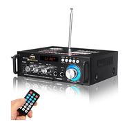 600w 800W Home Amplifier HiFi USB FM Radio Car Audio Bluetooth Amplifiers Subwoofer Theater Sound System with Remote Control(Silver)