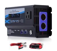 600W Car Power Inverter, 12V/24V Car Plug Adapter Outlet Converter with Dual Type C, Dual USB Dual, Dual Cigar Lighter, Single AC Outlet for Cars Trucks US Plug (Black)