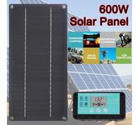 600W Monocrystalline Solar Panel Kit with 100A MPPT Charge Controller for RV, Camping & Off-Grid Power Supply - Includes Wires, Suction Cups, Car C