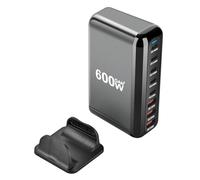 600W USB C Charger GaN III 3 Charger Fast USB C Charging Station 8 Ports for Smart Phones, Tablet and More(Black)