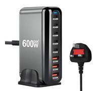 600W USB-C Fast Charger Block:8-Port Upgraded GaN III USB C Charging Station with 5 Typ C and 3 USBA Port Multi Charger,Support Max PD140W Compatible with MacBook Pro/Air,iPhone 16/15/14 Pro,Samsung