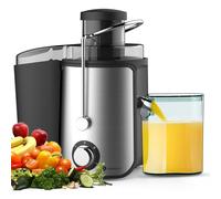 600W Whole Fruit and Vegetable Juice Extractor, Centrifugal Juicer Machine, Stainless Steel Juicer with Two Speed Settings, BPA-Free, Easy Clean