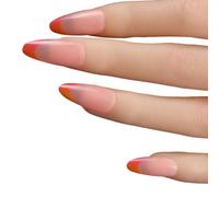600x/Box French Tip False Nails Almond Press On Artificial Nails Full Stick On Manicures Supplies