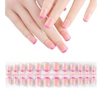 600x/Box French Tip False Nails Almond Press On Artificial Nails Full Stick On Manicures Supplies