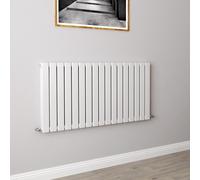 (600x1156mm Double) Horizontal flat radiator white all sizes