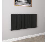 (600x1156mm Single) Horizontal flat radiator black all sizes