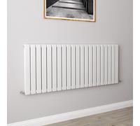 (600x1428mm Double) Horizontal flat radiator white all sizes