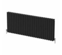600X1560mm Designer Radiator Horizontal Black Oval Tube Column Rads Double Panel