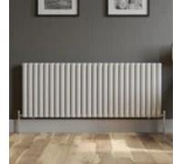 600X1560mm Designer Radiator Horizontal White Oval Tube Column Rads Double Panel