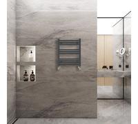 (600x500mm) Warmehaus Straight Heated Towel Rail Central Heating for Bathroom Kitchen Radiator Ladder Anthracite Grey