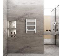 (600x500mm) Warmehaus Straight Heated Towel Rail Central Heating for Bathroom Kitchen Radiator Ladder White