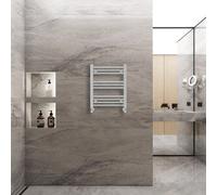 (600x500mm) Warmehaus Straight Heated Towel Rail Central Heating for Bathroom Kitchen Radiator Ladder Chrome