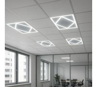 600x600 LED Panel Light 80W 8000lm 6500K Cool White Daylight Diamond Diffuser Commercial Office Shop Warehouse Suspended Grid Ceiling Lighting Panel Tile Energy Saving 5 Year Warranty Trade Quality