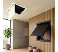 600x600 mm Plasterboard Access Panel, Magnetic Push to Open Loft Hatch, Aluminium Frame Ceiling Inspection Door, Flush Fit Wall Access Hatch, for Plumbing Electrical, Paintable(Black,200x300mm)