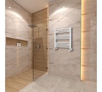 (600x600mm) Warmehaus Curved Heated Towel Rail Central Heating for Bathroom Kitchen Radiator Ladder White