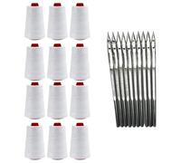 601 ft Roll Thread Cones for Heavy Duty Bag Sewing Closer - Portable Electric Bag Sewing Machines Compatible High Strength Single-Ply Thread Set - Nylon (Sewing Thread and Needle, 12 Pieces)