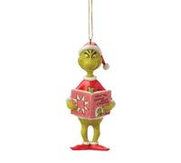 6017074 Jim Shore Grinch Reading Book (Hanging Ornament) - P6244