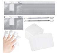 602 Pcs Foil Nail Wraps Set with Cotton Pads and Dual Tool Cuticle Pusher, Nail Foils for Gel Nails with Pre-attached Lint-Free Cotton Pads, Nail Foil Aluminium Wraps Remover for Home and Salon Use