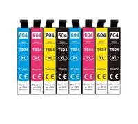 604XL Ink Cartridge,Compatible For Epson XP-2200 XP-3200 XP-4200 WF-2950 | Compatible Ink, 604/604XL, BK/C/M/Y, With Chip, Fits XP-2200 WF-2950(8PCS)