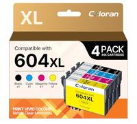 604XL Ink Cartridges Replacement for Epson 604 XL Ink Cartridge for Epson Expression Home XP-2200 XP-2205 XP-3200 XP-3205 XP-4200 XP-4205, Workforce WF-2910DWF WF-2930DWF WF-2935DWF WF-2950DWF 4pack