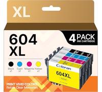 604XL Ink Cartridges Replacement for Epson 604 XL Ink Cartridge for Epson Expression Home XP-2200 XP-2205 XP-3200 XP-3205 XP-4200 XP-4205, Workforce WF-2910DWF WF-2930DWF WF-2935DWF WF-2950DWF 4pack