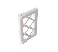 60607 Door Window 1x2x3 Pane Latticed with Thick Corner Tabs, 10 PCS | White. Compatible with LEGO Building Blocks. MOC components for major building brands. Color consistency. Gobricks GDS-790.