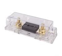 6080100A Inline Fuse Holder with Fuse, Compatible with Fuse Blocks, Clear Protective Cover for Open Fuse Status, Designed for Overcurrent Safety, Alloy and Brass Copper Build (80A)