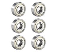 608zz Deep Groove Ball Bearings, 6Pcs ID 8mm x OD 22mm x Width 7mm Miniature Bearings, Carbon Steel Double Rubber Sealed Ball Bearing