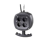 60971 Distribution box 3G1.5mm² 3 meters PVC black Number of sockets: 8 AS...