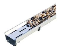 60CM & 100CM Drainage Trench Channel with U Grate - Heavy-Duty Pebble Drain System for Yard Terrace Traffic Areas & Under Deck - Stormwater Management Gutter Trough (100x11x10cm)