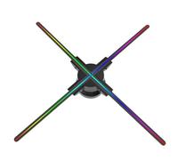 60cm/23.62in 720LED WiFi 3D Hologram Projector Fan Control Holographic Display Advertising Light Sign Light Display (Size : Set-black)
