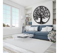 60cm / 23.6inch Large Tree of Life Wall Art Decor, Metal Family Tree Wall Sculpture, Hollowed Tree of Life Wall Hanging Sign for Office Bedroom Living Room