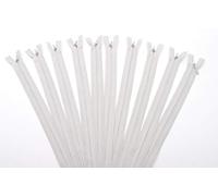 60cm Adjustable Length Invisible Zip - Light Grey, 10 Pieces
