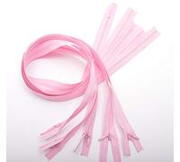 60cm Adjustable Length Invisible Zip - Pink, 5 Pieces