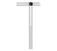 60cm Adjustable T-Square Try Square Aluminium Marking Ruler for | Adjustable crossbar design with clear metric scales on durable 60cm aluminium body