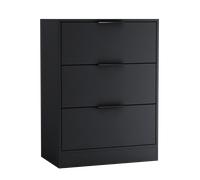 (60cm Black) 60/80cm Chest of 3 Drawers Compact Storage Bedside Cabinet Furniture