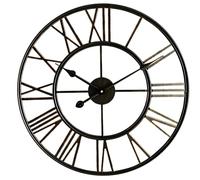 60cm, Brush Bronze Metal Indoor and Outdoor Decorative Clock. Large Roman Number Round. Battery Operated. Decorative Clock for Garden/Home.