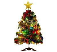 60cm Christmas Tree Small Artificial Mini Pre Lit LED, Fully Decorated Tabletop Ornament, Battery Operated Home Desk Office Xmas Gift