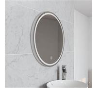 60cm Circular LED Bathroom Wall Mirror with Demister Pad Clifton Natural One Size