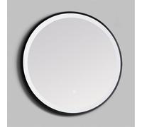 60cm Circular LED Matt Black Wall Mirror with Demister Pad Clifton Black One Size