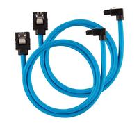 60cm Corsair Premium Sleeved SATA Cable, SATA 6Gbps, 90° Connector, Blue, Mesh P