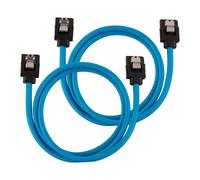 60cm CORSAIR Premium Sleeved SATA Cable, SATA 6Gbps, Straight Connectors, Blue,