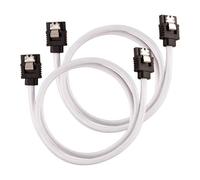 60cm CORSAIR Premium Sleeved SATA Cable, SATA 6Gbps, Straight Connectors, White,