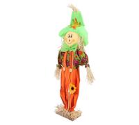 60cm Cute Autumn Scarecrow with Smile, Standing Scarecrow Pole, Garden for Fall, Autumn, Thanksgiving (Men Pants Standing Style)