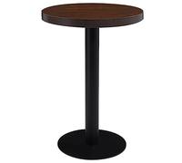 60cm Dark Brown MDF Bistro Table for Dining Kitchen & Living Room - Stylish and Compact Design for Small Spaces Perfect for Meals and Gatherings